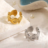 Women's Minimalist Open Conch Wave Ring In Electroplated Stainless Steel With Non Fading Ocean Inspired Design
