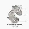 Women's Minimalist Open Conch Wave Ring In Electroplated Stainless Steel With Non Fading Ocean Inspired Design