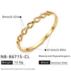 Women's Minimalist Openwork Stainless Steel Bracelet With Zircon Inlay And 18K Gold Plated Finish Wholesale Jewelry