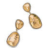 Women's Minimalist Oval Geometric Delicate Lace Electroplated Alloy Flower Pattern Stainless Steel Earrings