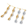 Women's Minimalist Oval Hollow Geometric Stainless Steel Earrings With 18K Vacuum Plated Finish