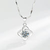 Women's Minimalist Pure Silver Clover Pendant Necklace With Diamond Cut Leaf Design Fashion Clavicle Chain Valentine's Day Gift