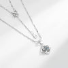 Women's Minimalist Pure Silver Clover Pendant Necklace With Diamond Cut Leaf Design Fashion Clavicle Chain Valentine's Day Gift