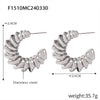 Women's Minimalist Ripple Semicircle C Hoop 316L Stainless Steel Earrings With Geometric Style And Electroplating Treatment