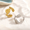 Women's Minimalist Shell And Starfish Ring Stainless Steel Gold Tone Electroplated Summer Jewelry