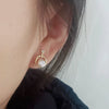 Women's Minimalist 925 Silver Pearl Earrings Inlaid With Freshwater Pearls Oblate Shape