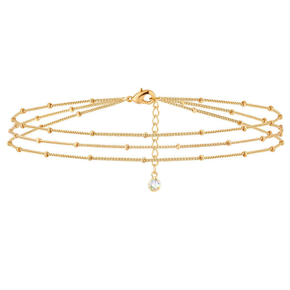 Women's Minimalist Stainless Steel Anklet Set With Geometric Snake Bone And Cuban Twist Chain Design