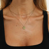 Women's Minimalist Stainless Steel Beaded Chain Necklace With Gold Plated Geometric Round Pendant Stackable Collarbone Jewelry