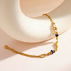 Women’s Minimalist Stainless Steel Bracelet With Pearls Natural Stones And Geometric 18K Vacuum Plated Fashion Jewelry