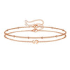 Women's Minimalist Stainless Steel Double Layer Letter Bracelet Electroplated Claw Chain Fashion Bracelet