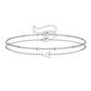 Women's Minimalist Stainless Steel Double Layer Letter Bracelet Electroplated Claw Chain Fashion Bracelet