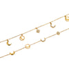 Women's Minimalist Stainless Steel Geometric Diamond Moon Star Tassel Pendant Bracelet With Electroplating