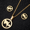 Women's Minimalist Stainless Steel Heart Pendant Necklace With Electroplated Ochain Design
