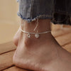 Women's Minimalist Stainless Steel Heart Shaped Letter Anklet With Heart Pendant Ankle Chain Foot Jewelry
