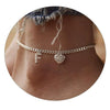 Women's Minimalist Stainless Steel Heart Shaped Letter Anklet With Heart Pendant Ankle Chain Foot Jewelry
