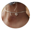 Women's Minimalist Stainless Steel Heart Shaped Letter Anklet With Heart Pendant Ankle Chain Foot Jewelry