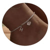 Women's Minimalist Stainless Steel Heart Shaped Letter Anklet With Heart Pendant Ankle Chain Foot Jewelry
