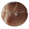 Women's Minimalist Stainless Steel Heart Shaped Letter Anklet With Heart Pendant Ankle Chain Foot Jewelry