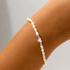 Women's Minimalist Stainless Steel Irregular Imitation Pearl Beaded Heart Bracelet With Adjustable Electroplated Design