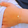 Women's Minimalist Stainless Steel Layered Bracelet With Letter Pendant And Beaded Thin Chain Electroplated Simple Versatile Jewelry
