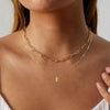 Women's Minimalist Stainless Steel Layered Letter Necklace With Box Chain And Electroplated Clavicle Chain Design