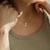 Women's Minimalist Stainless Steel Layered Letter Necklace With Box Chain And Electroplated Clavicle Chain Design