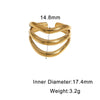 Women's Minimalist Stainless Steel Open Ring With Geometric Line Design And Gold Electroplated Finish