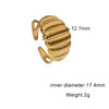 Women's Minimalist Stainless Steel Open Ring With Shell Shape And Electroplated 18K Gold Tone High End Versatile Jewelry