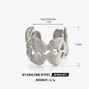 Women's Minimalist Stainless Steel Shell And Starfish Ring With Electroplated Finish Ocean Inspired Fashion Jewelry