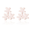 Women's Minimalist Stainless Steel Small Flower Petal Earrings With Electroplated Finish