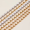 Women's Minimalist Stainless Steel Square Geometric Pattern Watch With Tennis Chain Bracelet And White Zircon 18K Gold Electroplated