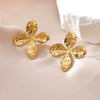 Women's Minimalist Stainless Steel Sunflower Flower Earrings Geometric Stamped Design Light Luxury Fashion Jewelry