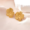 Women's Minimalist Stainless Steel Sunflower Flower Earrings Geometric Stamped Design Light Luxury Fashion Jewelry