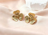 Women's Minimalist Stainless Steel Sunflower Flower Earrings Geometric Stamped Design Light Luxury Fashion Jewelry