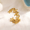 Women's Minimalist Starfish Ring In Goldplated Stainless Steel With Cute Creative Holidayinspired Design