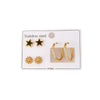 Women's Minimalist Titanium Steel Electroplated Daisy Star Earrings 3Piece Set
