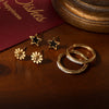 Women's Minimalist Titanium Steel Electroplated Daisy Star Earrings 3Piece Set
