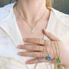 Women's Minimalist Titanium Steel Necklace With Cat's Eye And Fourleaf Clover Real Gold Plated And Enhanced Color Retention