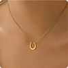 Women's Minimalist U Shaped Copper Pendant Necklace With Electroplated Elegant Fashion Jewelry In Old Money Style