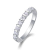 Women's Minimalist Versatile Fashion S925 Silver Geometric Moissanite Ring Set With Diamonds