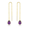Women's Minimalist Vintage Water Drop Geometric Copper Earrings With Electroplated Gold Finish