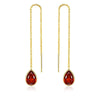 Women's Minimalist Vintage Water Drop Geometric Copper Earrings With Electroplated Gold Finish