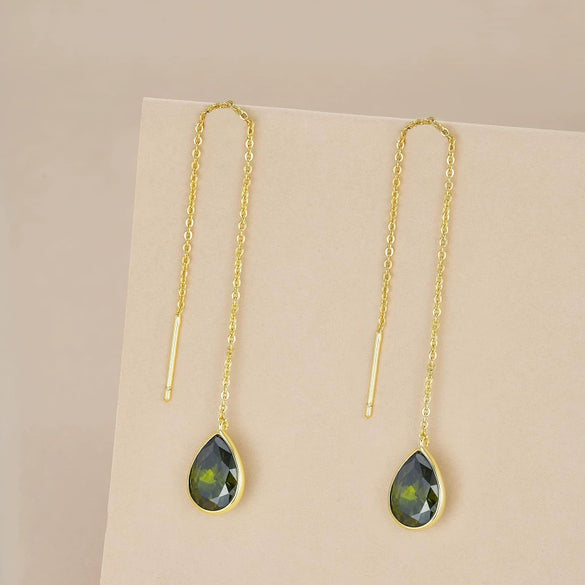Women's Minimalist Vintage Water Drop Geometric Copper Earrings With Electroplated Gold Finish