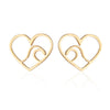 Women's Minimalist Wave Pattern Hollow Round Geometric Earrings In Electroplated Stainless Steel