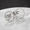 Women's Minimalist Wave Pattern Hollow Round Geometric Earrings In Electroplated Stainless Steel