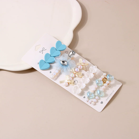 Women's Mixed Material Heart Shaped Inlaid Rhinestone Hairpin Hair Accessories