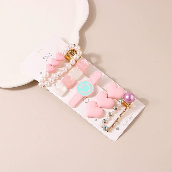 Women's Mixed Material Heart Shaped Inlaid Rhinestone Hairpin Hair Accessories