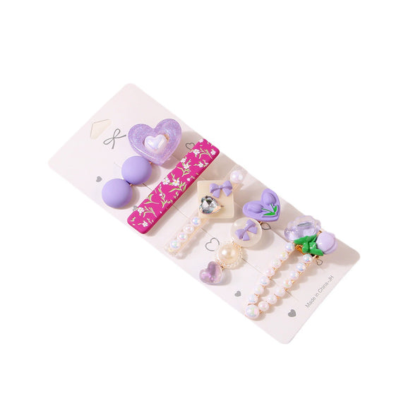 Women's Mixed Material Heart Shaped Inlaid Rhinestone Hairpin Hair Accessories