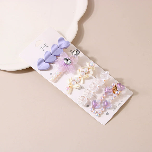 Women's Mixed Material Heart Shaped Inlaid Rhinestone Hairpin Hair Accessories