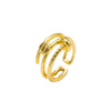 Women's Modern Minimalist Geometric Gold Plated Copper Polished Plating Nail Ring